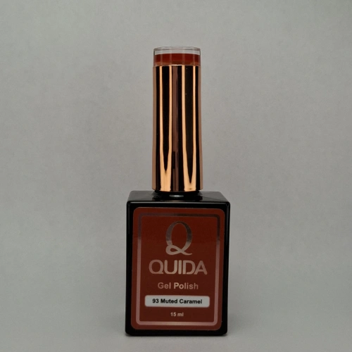 Quida Gelpolish 93 Muted Caramel – Roestbruine gelpolish met diepe, warme glans