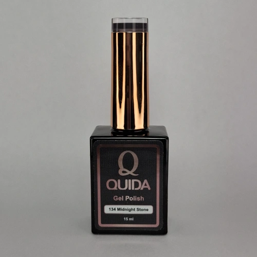 Quida Gelpolish 134 Midnight Stone – Donkergrijze gelpolish met luxe diepte
